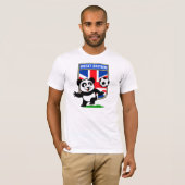 英国サッカーパンダ(軽いシャツ) Tシャツ (正面フル)