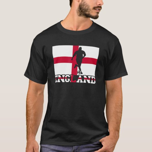 英国サッカー選手誇りを持ったサッカーボール英語 Tシャツ (正面)