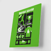 英国サッカー スクエア壁時計 (傾斜)