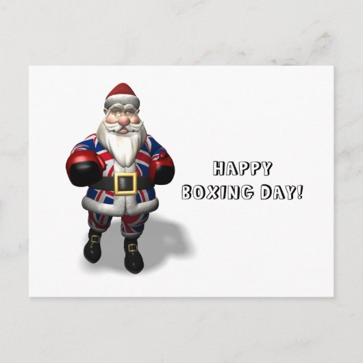 英国サンタクロースオンボクシングデイ シーズンポストカード (正面)