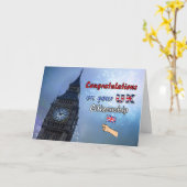 英国シティズビッグベン花火おめでとう カード (黄色い花)