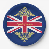 英国ジャック国旗結婚国の紙Pl ペーパープレート (正面)
