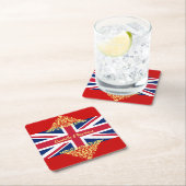 英国ジャック国旗結婚国 スクエアペーパーコースター (インサイチュ)