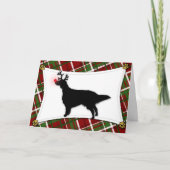 英国セッターのトナカイのクリスマスカード シーズンカード (正面)