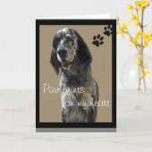 英国セッターの挨拶状 カード (黄色い花)