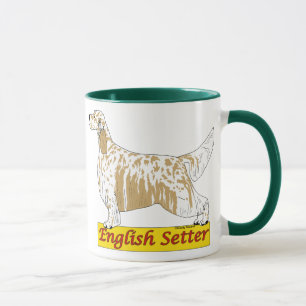 英国セッターの青およびオレンジbelton マグカップ