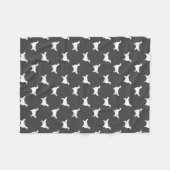 英国セッターはパターン灰色のシルエットを描きます フリースブランケット (正面(横))