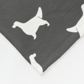 英国セッターはパターン灰色のシルエットを描きます フリースブランケット (角)