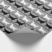 英国セッターは文字が付いているパターンのシルエットを描きます ラッピングペーパー (角)