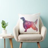 英国セッター犬の幾何学的シルエット – ピンク クッション (椅子)