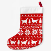 英国セッター犬はかわいいパターンのシルエットを描きます スモールクリスマスストッキング (裏面)