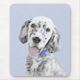 英国セッター・ブルー絵画・ベルトンの犬芸術 マウスパッド