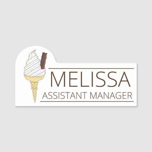 英国ソフトサーブアイスクリームヴァンバニラコーン 名札 (正面)