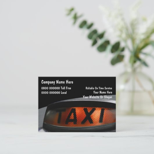 英国タクシーの名刺 名刺 (スタンド正面)