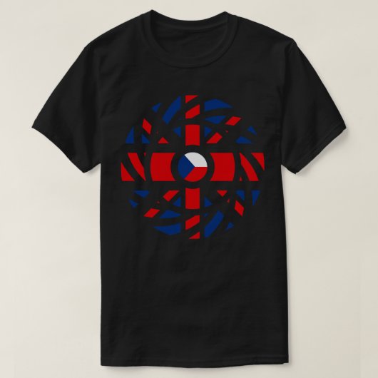 英国チェコ多国籍愛国国旗シリーズ Tシャツ (デザイン正面)