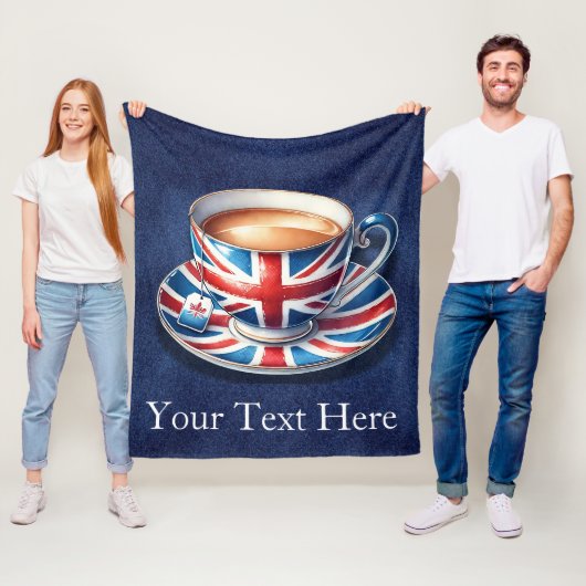 英国ティーカップ国旗 フリースブランケット (インサイチュ)
