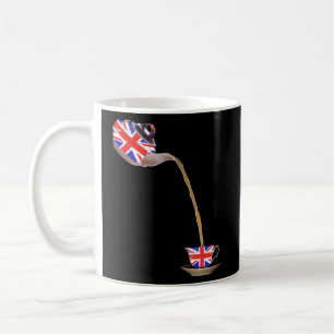 英国ティーポット統一された連合ジャック国旗と コーヒーマグカップ