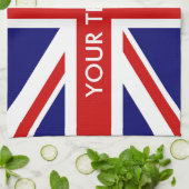 英国パーソナライズされた連合ジャック国旗のキッチンタオル キッチンタオル (折り畳み)