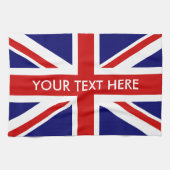 英国パーソナライズされた連合ジャック国旗のキッチンタオル キッチンタオル (横)