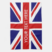 英国パーソナライズされた連合ジャック国旗のキッチンタオル キッチンタオル (縦)