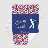 英国パーソナライズされた連合ジャック・スイング・トゥ・ザ・ロード ゴルフタオル (インサイチュ)