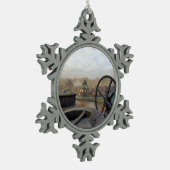 英国ビクトリアン旧イングランド スノーフレークピューターオーナメント (左)