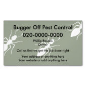 英国ビジネス用磁石の害虫駆除 マグネット名刺 (正面)