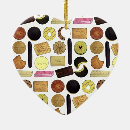 英国ビスケットショートブレッドティーの消化 セラミックオーナメント (正面)
