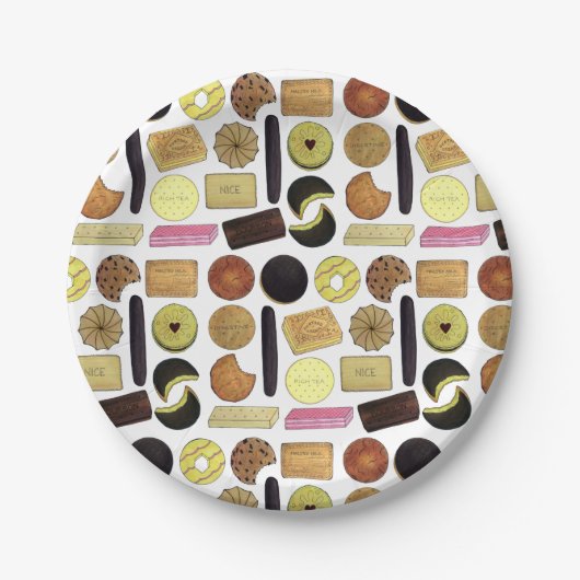 英国ビスケットショートブレッドティーの消化 ペーパープレート (正面)