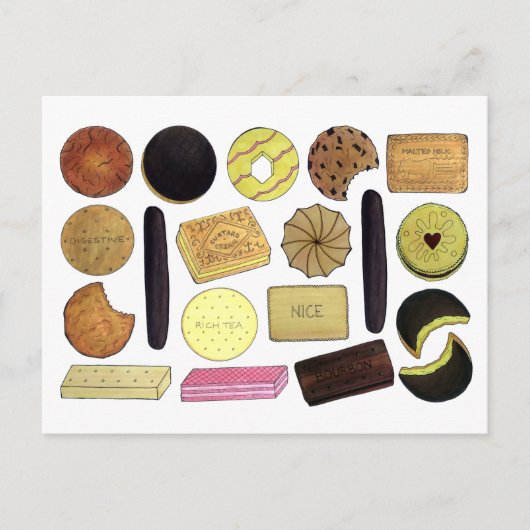 英国ビスケットショートブレッドティーの消化 ポストカード (正面)