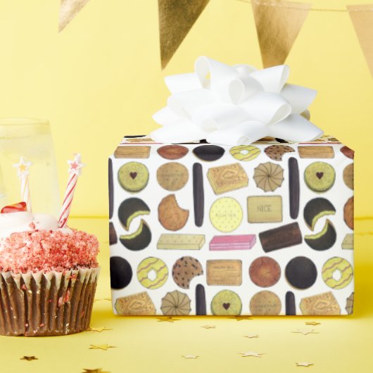 英国ビスケットショートブレッドティーの消化 ラッピングペーパー (誕生日パーティー)