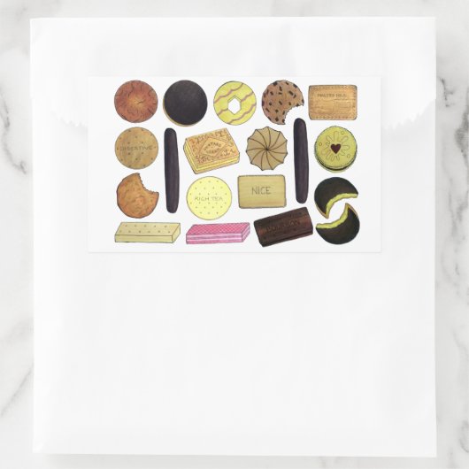 英国ビスケットショートブレッドティーの消化 長方形シール (バッグ)