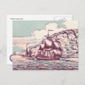 英国フリゲート艦1843 ポストカード (正面/裏面)