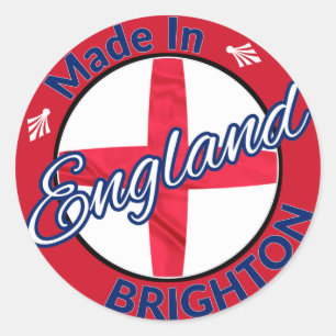 英国ブライトン国旗で作られた ラウンドシール