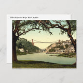 英国ブリストルのクリフトンサスペンションブリッジI ポストカード (正面/裏面)