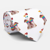 英国ブルドッグとハートバレンタインデー ネクタイ (ロール)