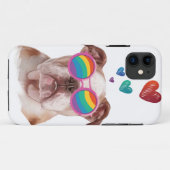 英国ブルドッグとハートバレンタインデー Case-Mate iPhoneケース (裏面(横))