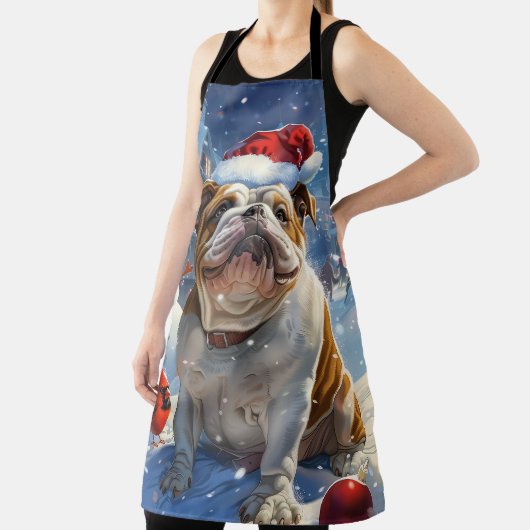 英国ブルドッグウィンターワンダーランドクリスマスジョイ エプロン (インサイチュ)