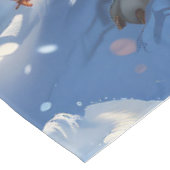 英国ブルドッグウィンターワンダーランドクリスマスジョイ テーブルクロス (アングル)