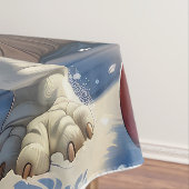 英国ブルドッグウィンターワンダーランドクリスマスジョイ テーブルクロス (インサイチュ)