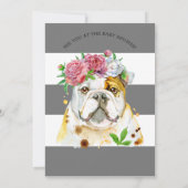 英国ブルドッグウォーターカラーベビーシャワー招待状 招待状 (裏面)