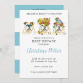 英国ブルドッグウォーターカラーベビーシャワー招待状 招待状 (正面/裏面)