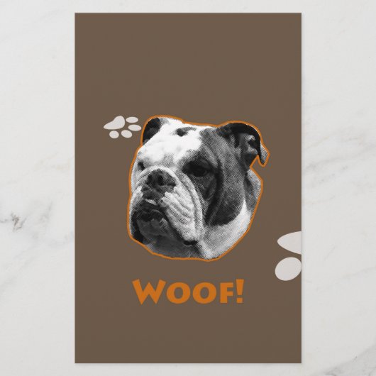 英国ブルドッグウーフ 便箋 (正面)