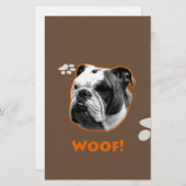 英国ブルドッグウーフ 便箋 (正面/裏面)