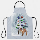 英国ブルドッグクリスマス エプロン (正面)