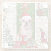 英国ブルドッグクリスマス ガラスコースター (裏面)