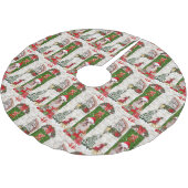 英国ブルドッグクリスマス ブラッシュドポリエステルツリースカート (アングル)