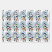 英国ブルドッグクリスマス ラッピングペーパーシート (正面)