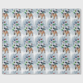 英国ブルドッグクリスマス ラッピングペーパー (フラット)