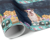 英国ブルドッグハロウィーントラック怖い夜 ラッピングペーパー (ロールコーナー)